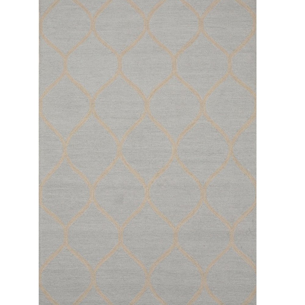 Light Blue Hand-Tufted Wool Traditional Moroccan Rug, 5' x 7'